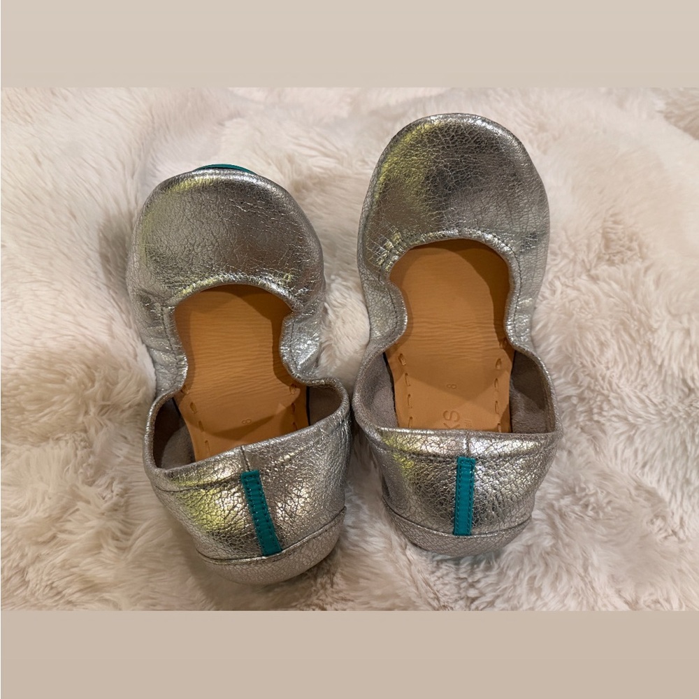 Tieks Metallic Silver Ballet Flats